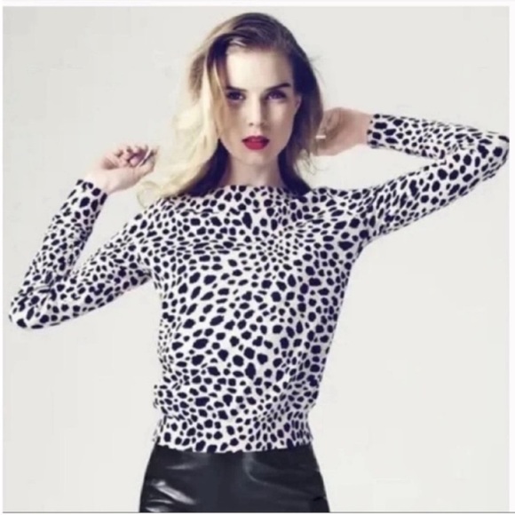 Diane Von Furstenberg TinKit Leopard Print Sweater Size Small - Picture 2 of 5